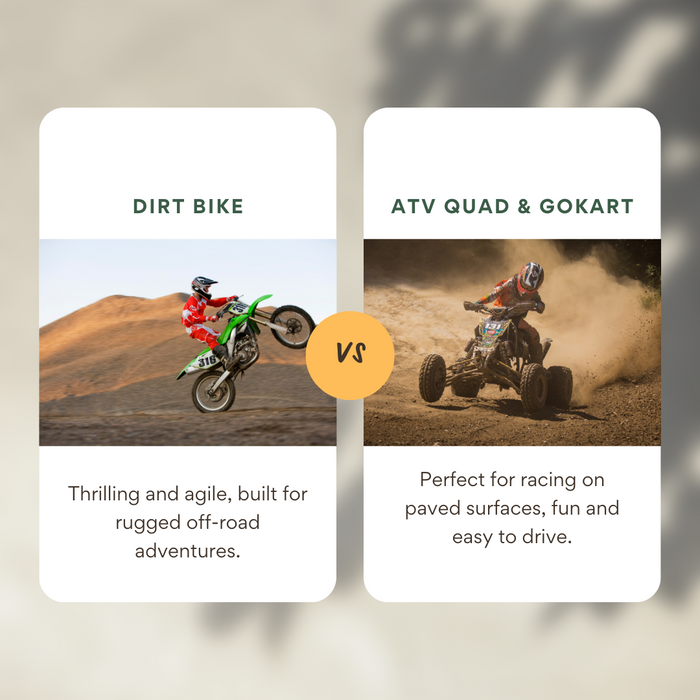 ATV Quad vs. Go-Kart vs. Dirt Bike: Key Differences Explained