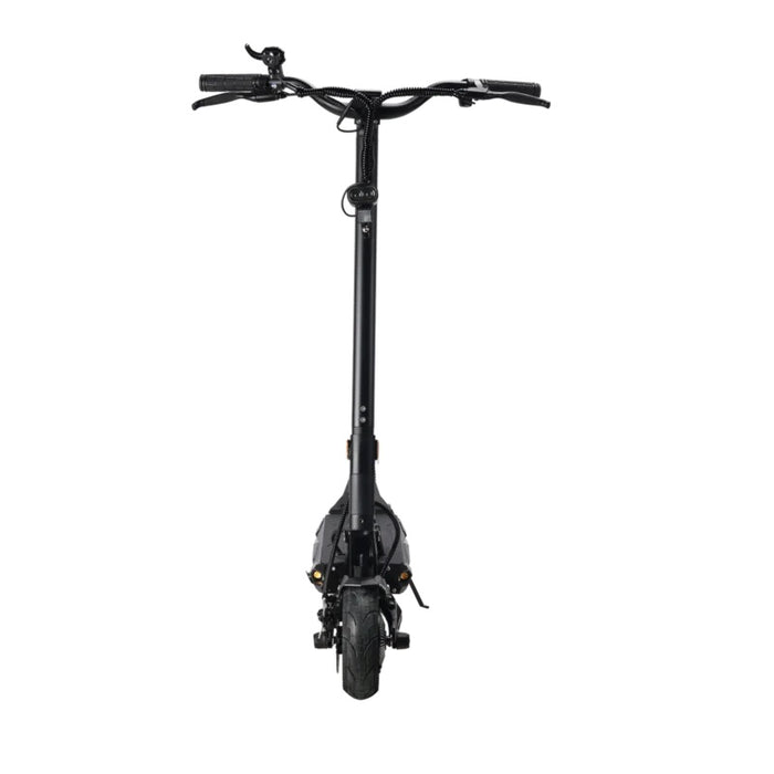 Black - Front wheel cable disc brake setup with ventilation rotors on a black and yellow Teverun Fighter Q