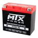 N/A - MTX Power XT20H-HD 12V heavy-duty AGM motorcycle battery on a white background. Front label shows technical specifications including 20.0Ah capacity, 305A CCA, and a "99.99% Pure Lead" badge.