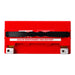N/A -  Front view of an MTX Power XT20HL-HD Heavy Duty Sealed Maintenance Free Battery with a bright red top casing, black body, and a black carrying strap attached across the top terminals.