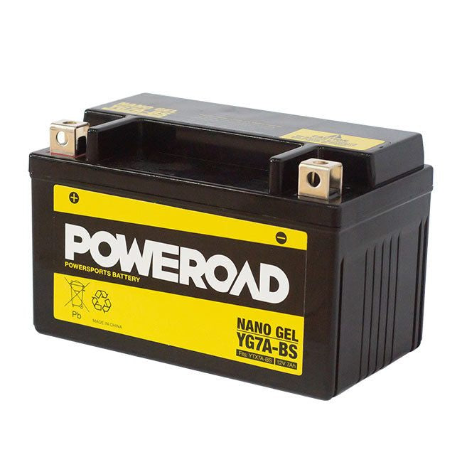 POWEROAD Nano Gel Motorcycle Battery - YG7A-BS (YTX7A-BS)
