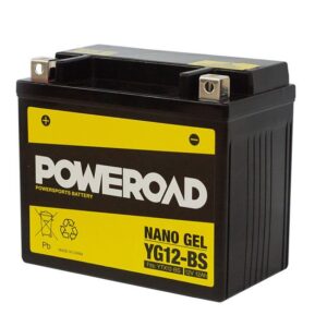 POWEROAD Nano Gel Motorcycle Battery – YG12-BS (fit YTX12-BS)